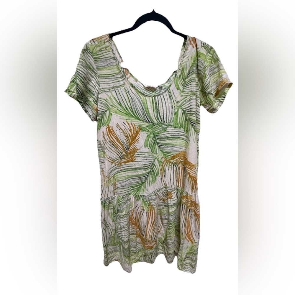 Jams World Hula Moon Astoria Palm Leaf Drop Waist Mini Dress Small